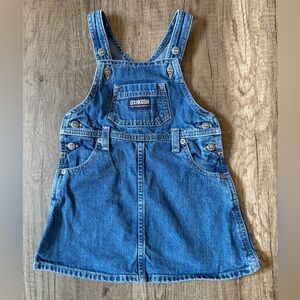 Vintage 2000s Y2K Oshkosh B’Gosh Denim Vestbak Overall Jumper Dress Denim 24M